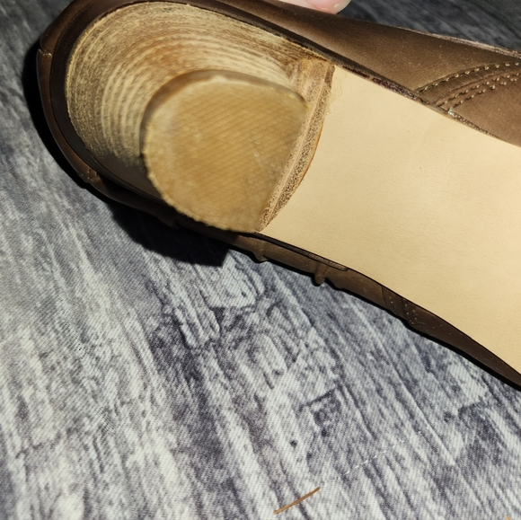 Steve Madden Brown Leather Ruched Round Toe Block Heel Pumps Comfortable Shoes - Picture 10 of 15